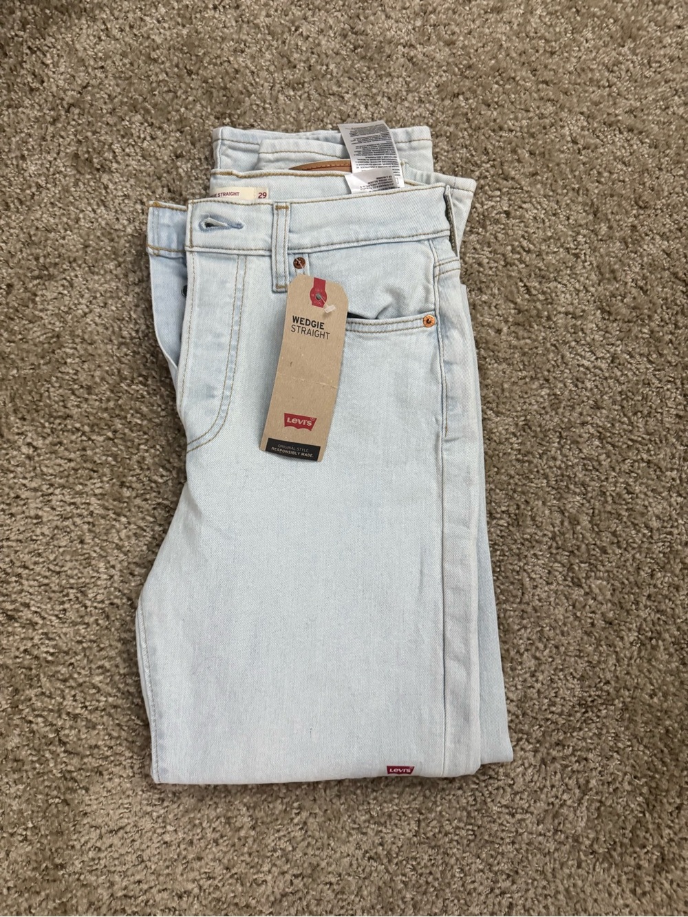 Levi's Pale Blue Wedgie Straight Jeans